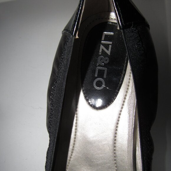 Liz & Co Cap-Toe Buckle Leather Ballet Flats Size 7.5M | Metallic Chic Feminine - Picture 8 of 8
